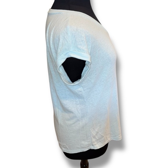 TALBOTS DROP SHOULDER V-NECK TEE - Plus 1X Seaside Blue - Picture 5 of 12